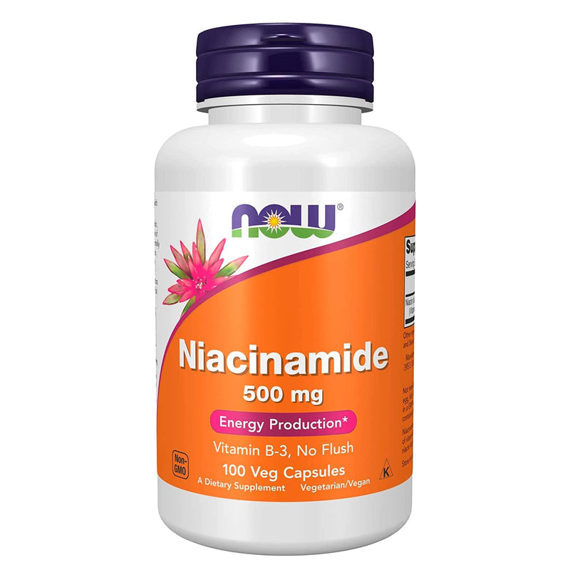 NOW Foods Niacinamide (B-3) 500 mg 100 Veg Capsules