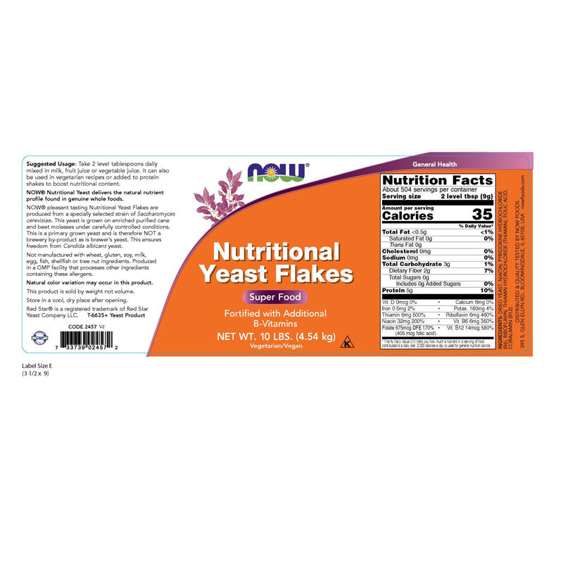 NOW Foods Nutritional Yeast Flakes 10 lbs.