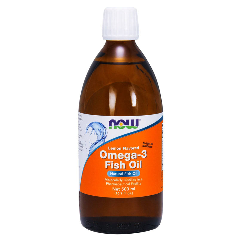 NOW Supplements, Omega-3 Fish Oil Liquid, 분자 증류법 추출, 레몬 맛, 16.9 oz