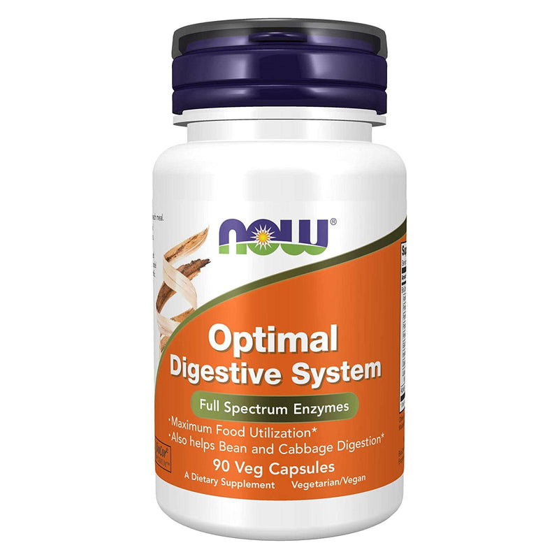 NOW Supplements, Otimal sistema digestivo, enzimas completas do espectro, 90 cápsulas vegetais