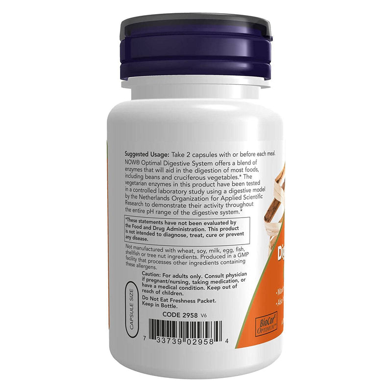 NOW Supplements, Optimal Digestive System, Full Spectrum Enzymes, 90 식물성 캡슐