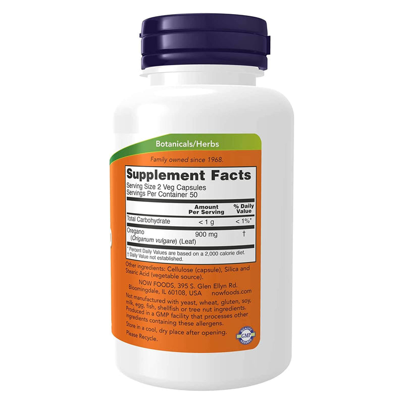 NOW Foods Oregano 450 mg 100 Veg Capsules