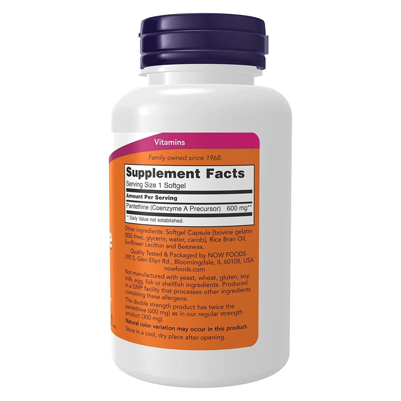 NOW Foods Pantethine 600 mg 60 Softgels