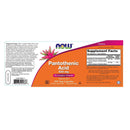 NOW Foods Pantothenic Acid 500 mg 250 Veg Capsules - DailyVita