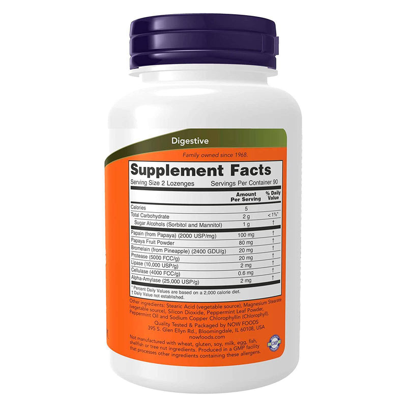 NOW Foods Papaya Enzyme 180 Lozenges