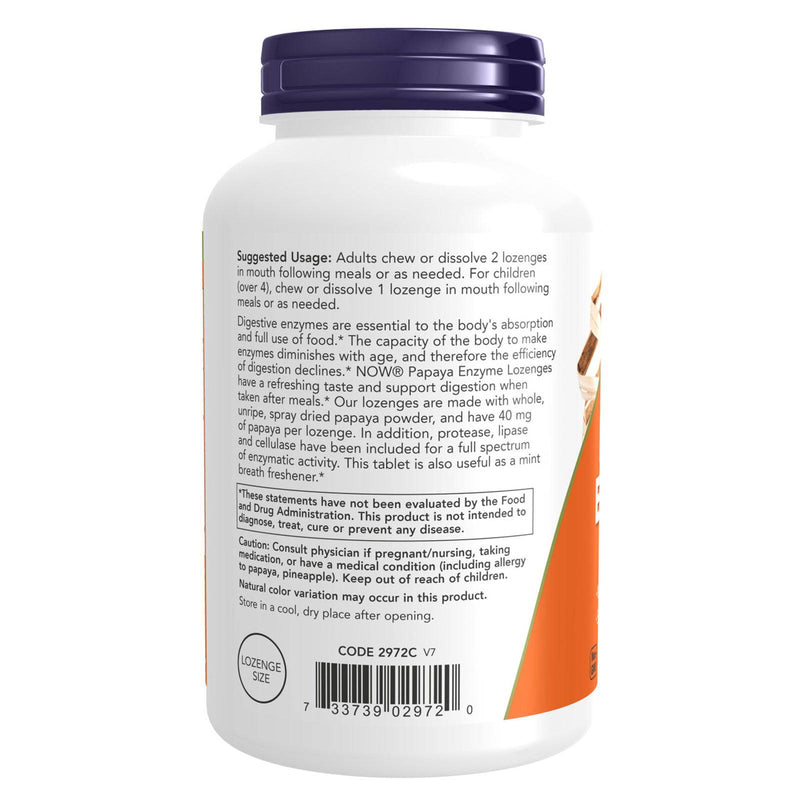 NOW Foods Papaya Enzyme 360 Lozenges