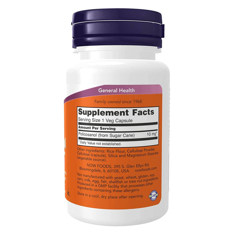 NOW Foods Policosanol 10 mg 90 Veg Capsules