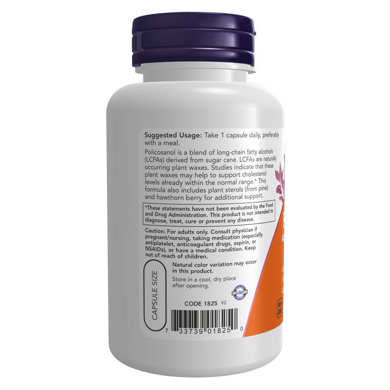 NOW Foods Policosanol Extra Strength 40 mg 90 Veg Capsules