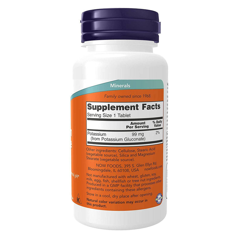 NOW Foods Potassium Gluconate 99 mg Vegetarian 100 Tablets