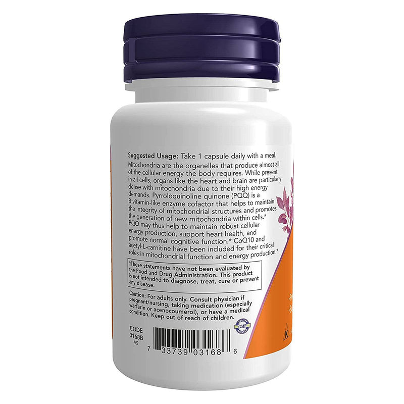 NOW Foods PQQ Energy 30 Veg Capsules