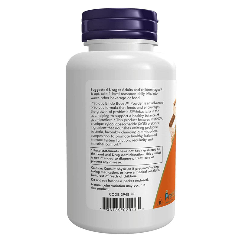 NOW Supplements , PreticX™ Xyloooligosaccharide(XOS) 프리바이오틱이 포함된 프리바이오틱 Bifido Boost, 파우더, 3 oz   