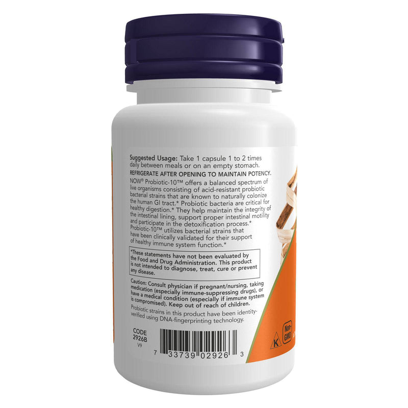 NOW Foods Probiotic-10 25 Billion 50 Veg Capsules, BEST BY 06/2024