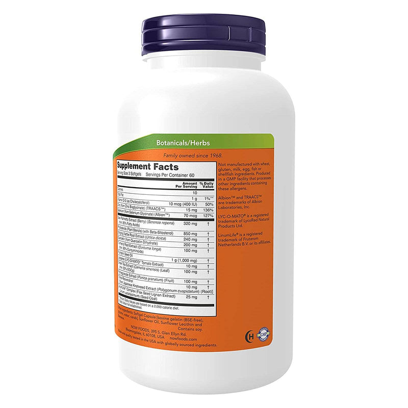 NOW Foods Prostate Health Clinical Strength 180 Softgels