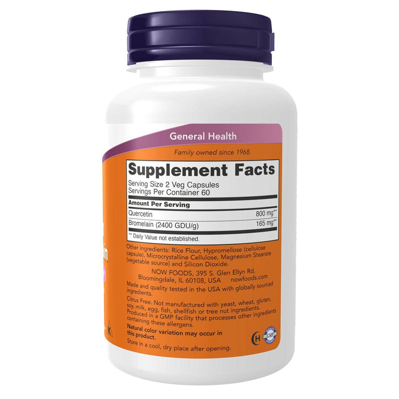 NOW Foods Quercetin with Bromelain 120 Veg Capsules