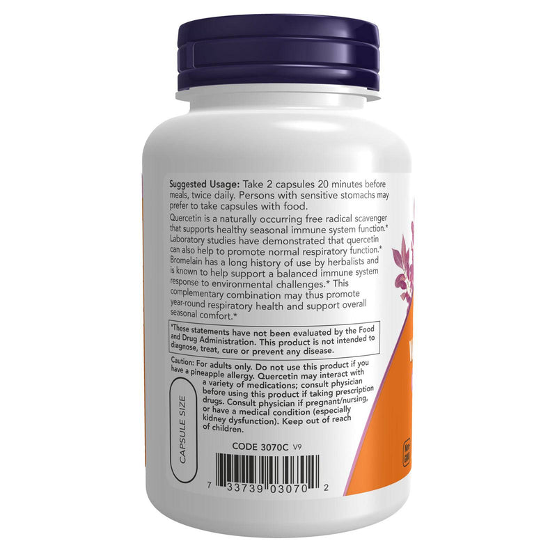 NOW Foods Quercetin with Bromelain 120 Veg Capsules