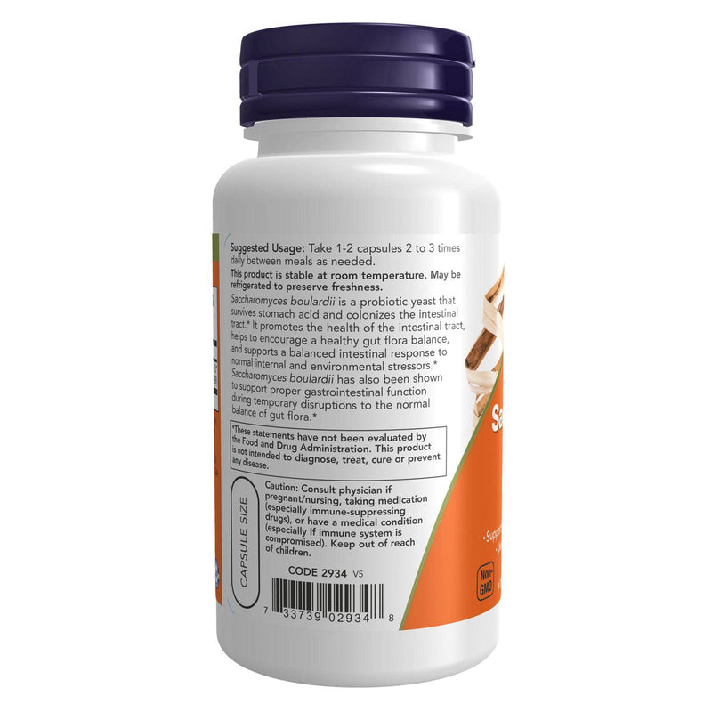 NOW Foods Saccharomyces Boulardii 60 Veg Capsules