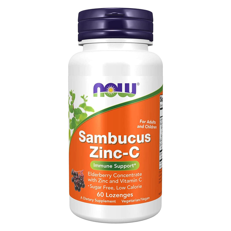 NOWサプリメント、エルダーベリー濃縮物とビタミンCを含むSambucus Zinc-C、60ロゼンジ