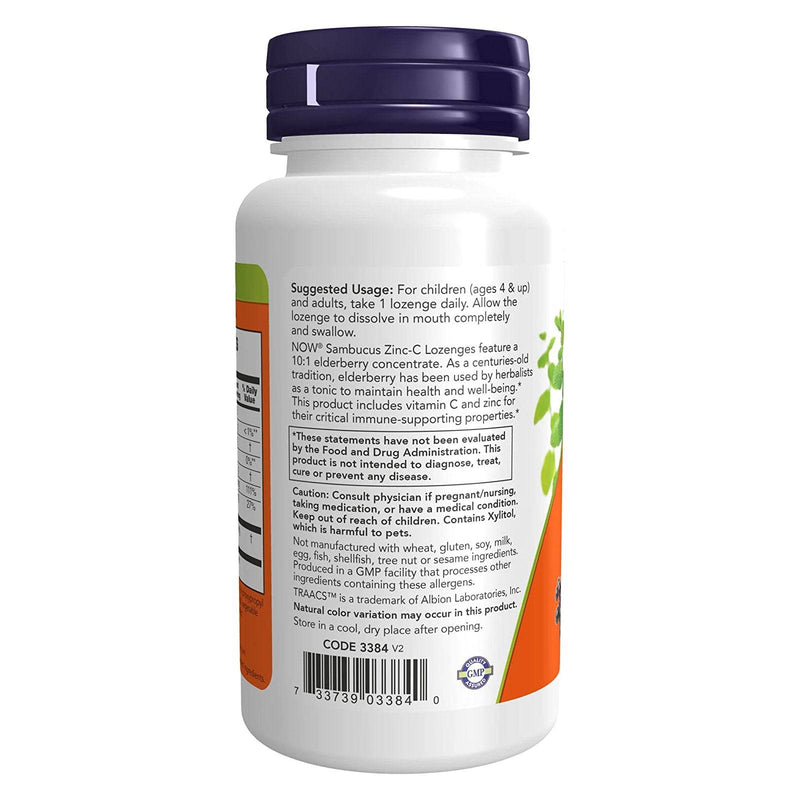 NOW Foods Sambucus Zinc-C 60 Lozenges