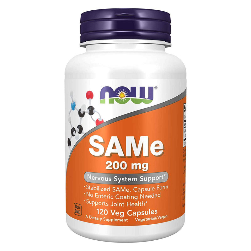 NOWサプリメント、SAMe（S-アデノシル-L-メチオニン）200 mg、神経系サポート*、120ベジカプセル