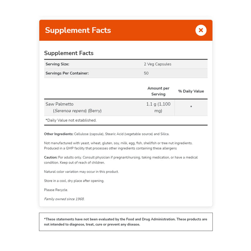 NOWサプリメント、ノコギリパルメットベリー（Serenoa repens）550 mg、メンズヘルス*、100ベジカプセル