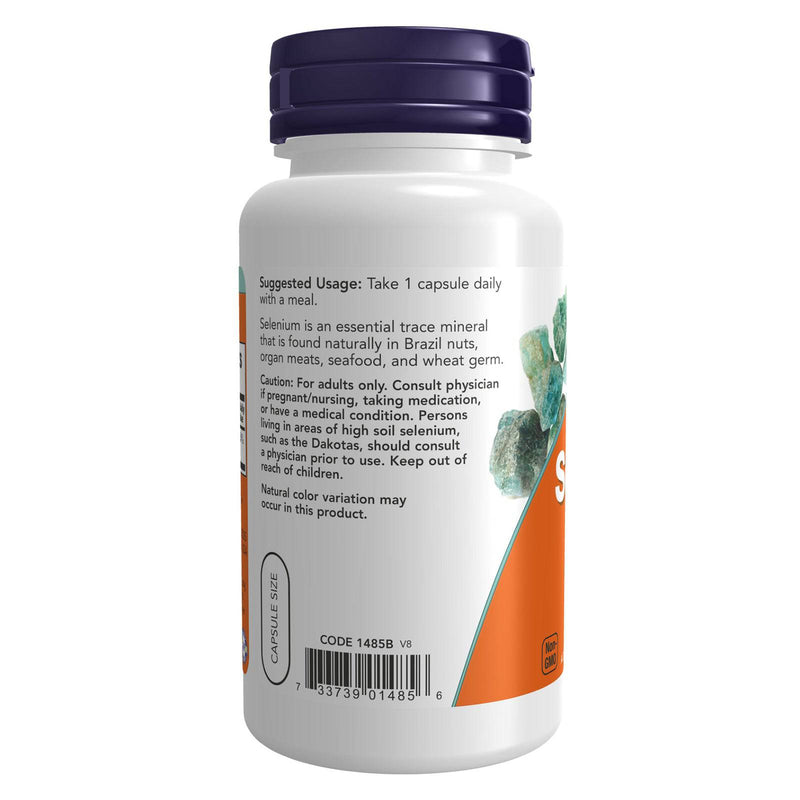 NOW Suplementos, Selênio (L-Selenometionina) 200 mcg, Mineral Essencial*, 90 Cápsulas Vegetais