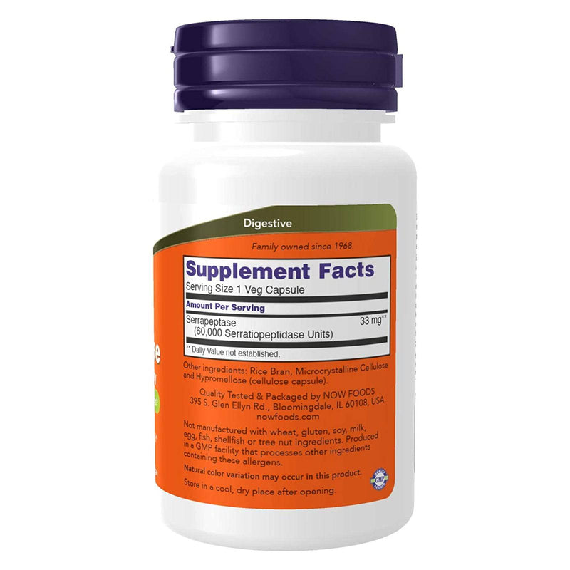 NOW Foods Serrapeptase 60 Veg Capsules