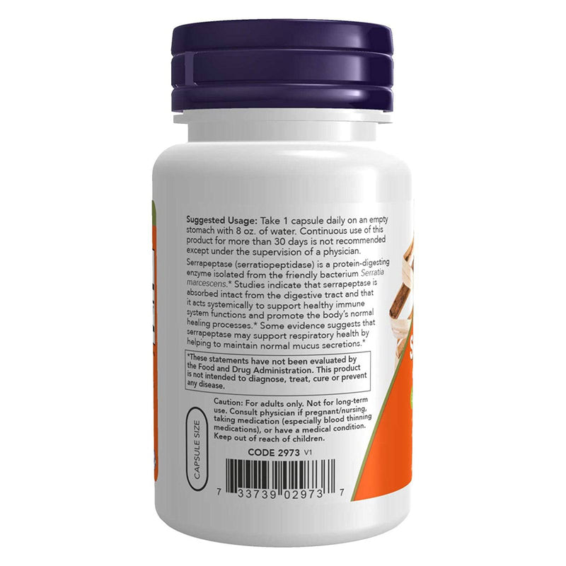 NOW Foods Serrapeptase 60 Veg Capsules