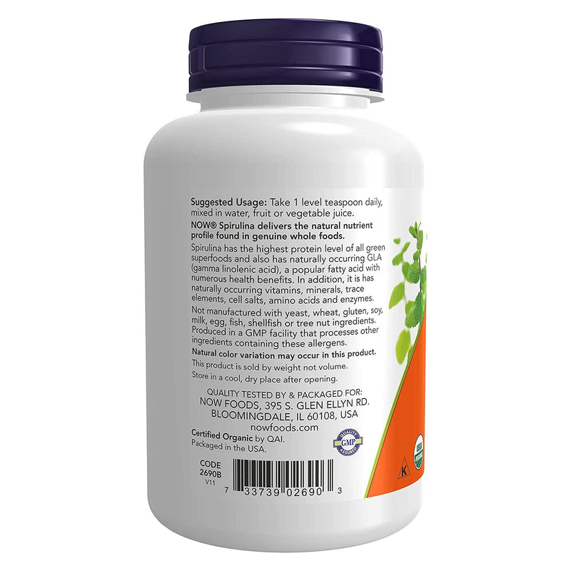 NOW Foods Spirulina Organic Powder 4 oz