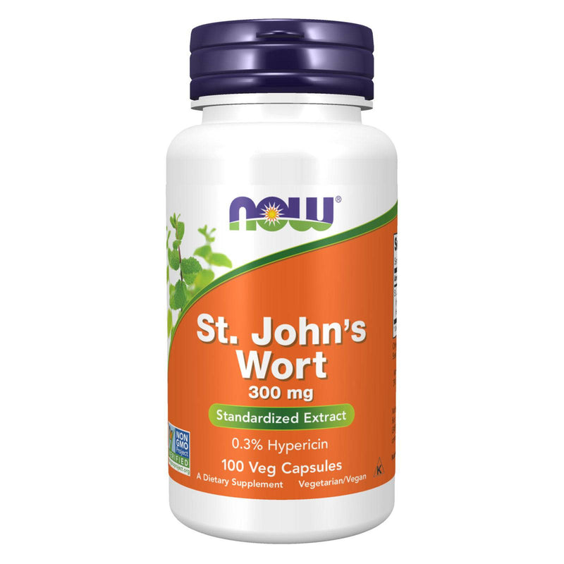 NOW Supplements, St. John's Wort (Hypericum perforatum) 300 mg, 표준화된 추출물, 100 식물성 캡슐