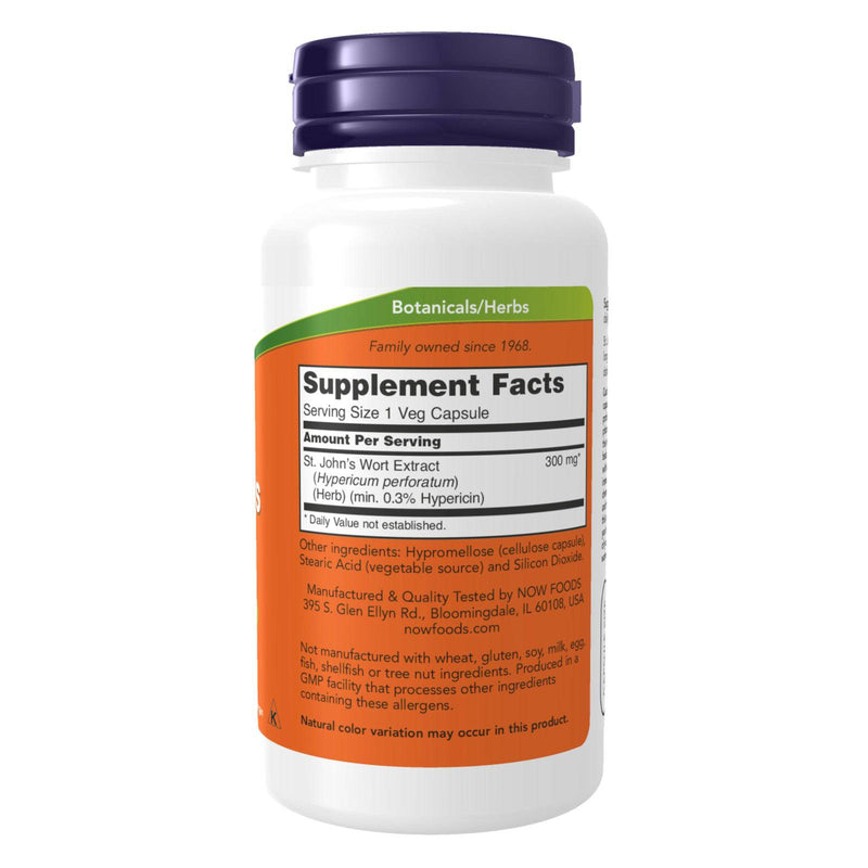 NOW Foods St. John's Wort 300 mg 100 Veg Capsules