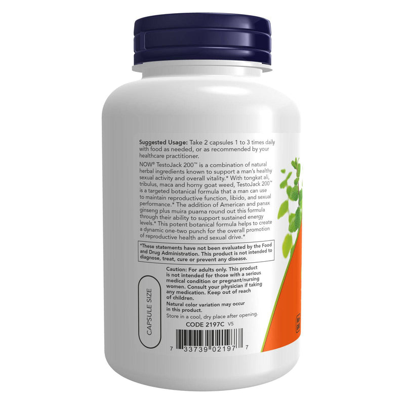 NOW Foods TestoJack 200 120 Veg Capsules