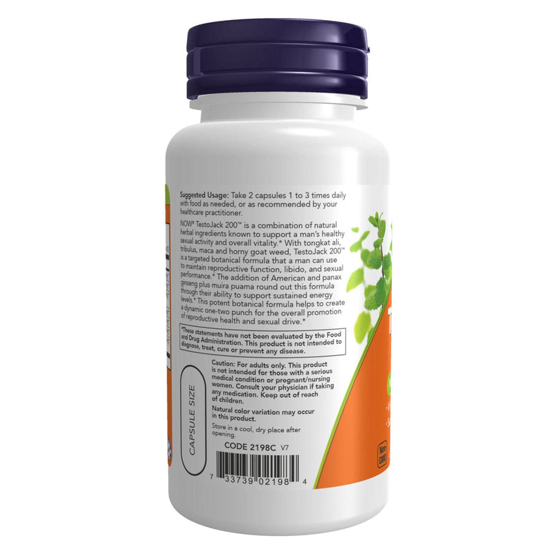 NOW Foods TestoJack 200 Extra Strength 60 Veg Capsules