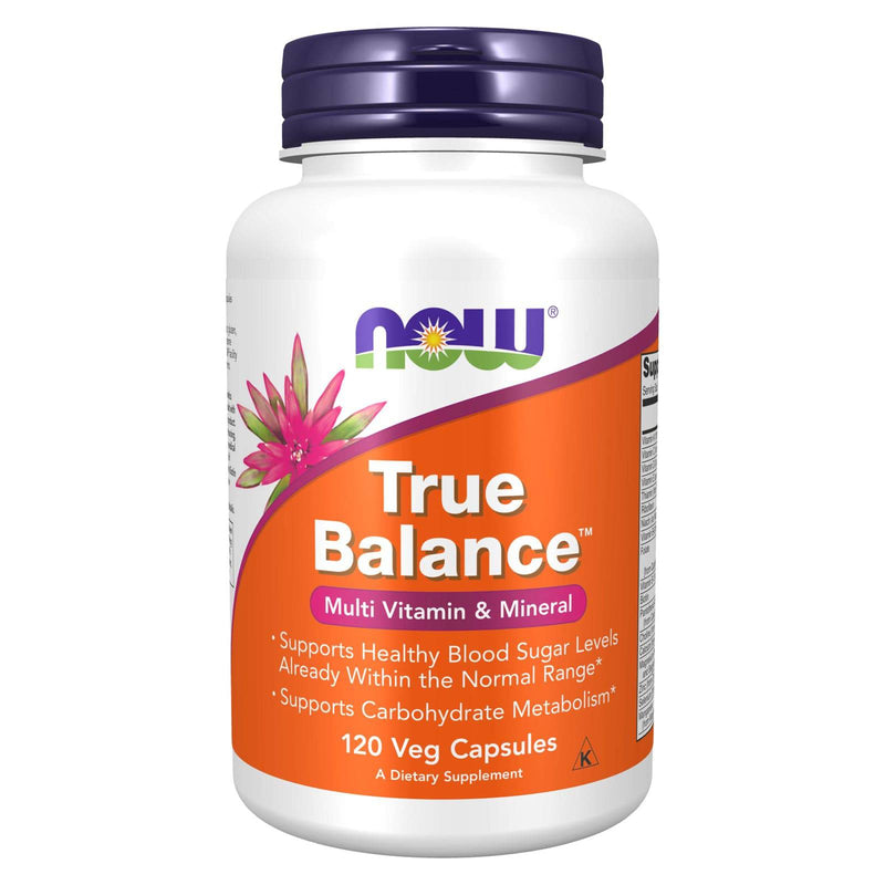 NOW Supplements, True Balance™, um suplemento multivitamínico e multimineral, incluindo biotina, 120 cápsulas vegetais