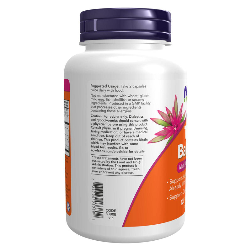 NOW Supplements, True Balance™, um suplemento multivitamínico e multimineral, incluindo biotina, 120 cápsulas vegetais