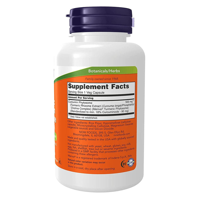 NOW Foods Turmeric Curcumin Phytosome 60 Veg Capsules