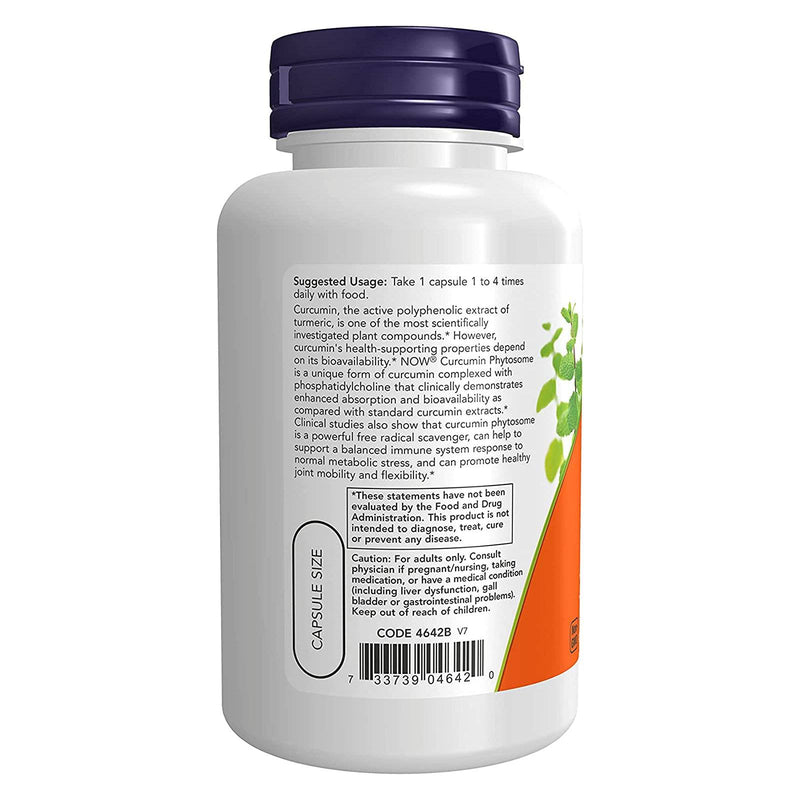 NOW Foods Turmeric Curcumin Phytosome 60 Veg Capsules