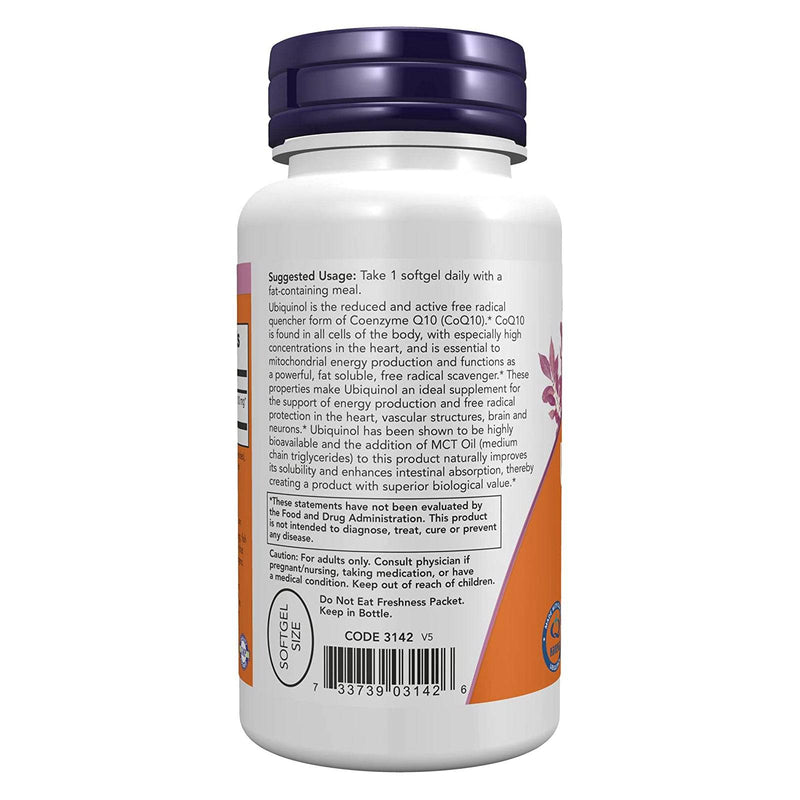 NOW Foods Ubiquinol 100 mg 60 Softgels