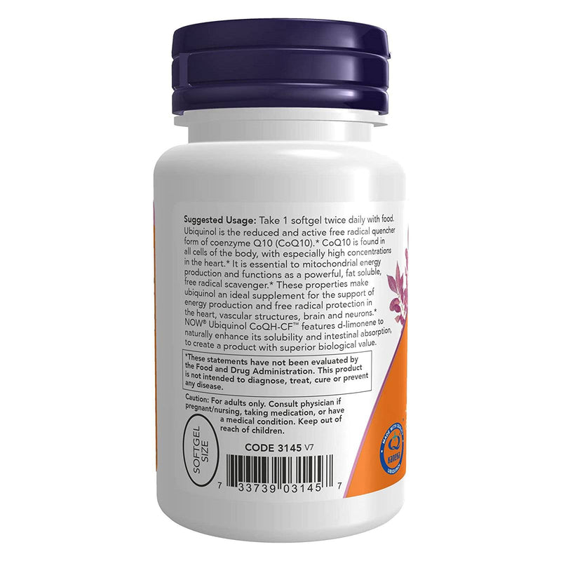 NOW Foods Ubiquinol CoQH-CF 60 Softgels