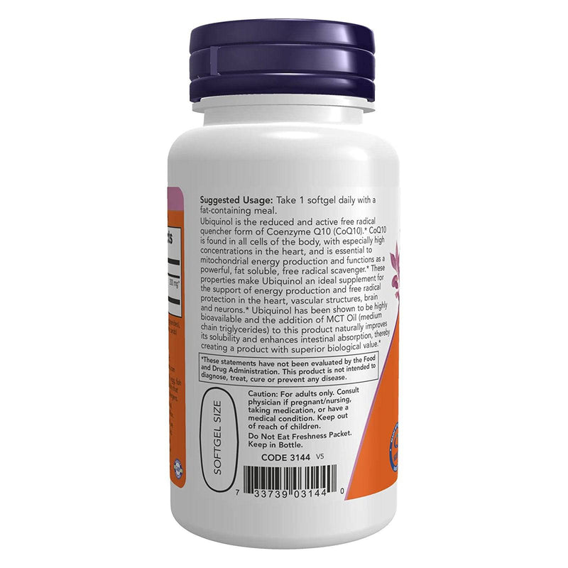 NOW Foods Ubiquinol Extra Strength 200 mg 60 Softgels