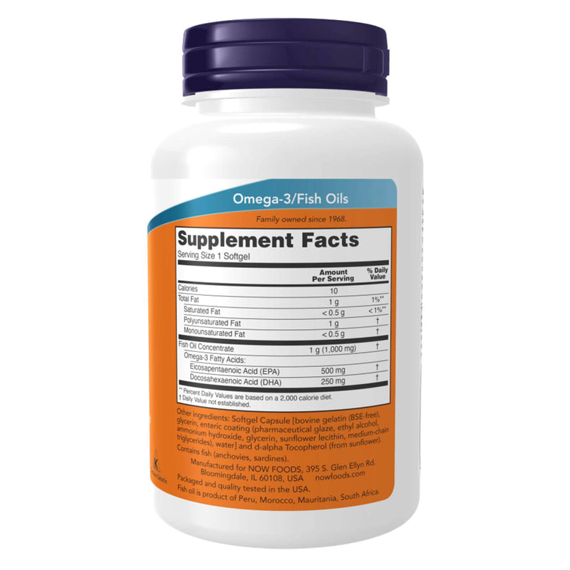 NOW Supplements, Ultra Omega-3,  분자 증류법 추출 및 장용성 코팅, 90 소프트겔