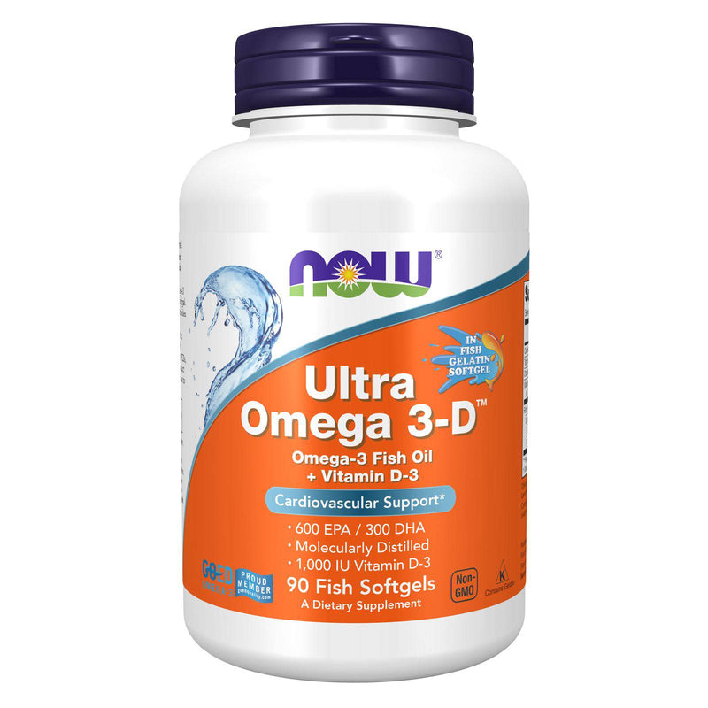 NOW Foods Ultra Omega 3-D (Fish Gelatin) 90 Fish Softgels