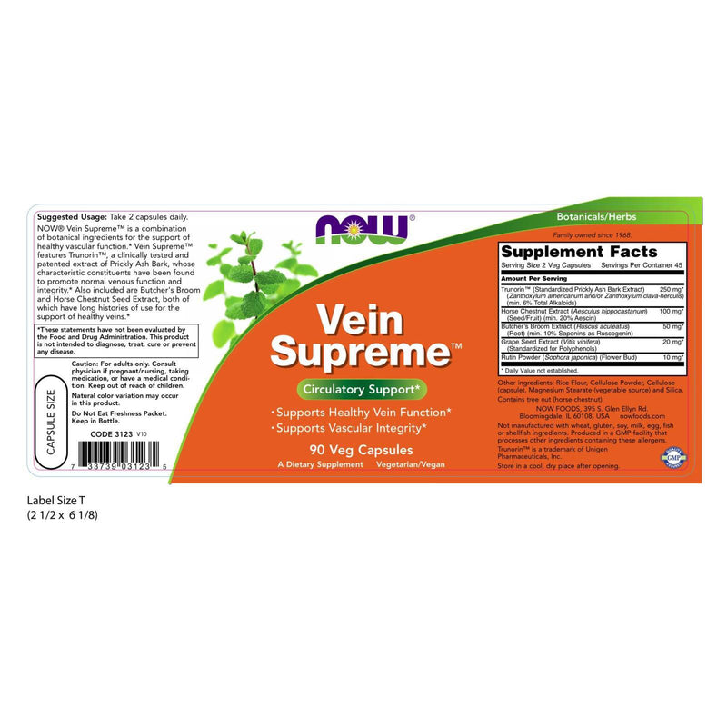 NOW Foods Vein Supreme 90 Veg Capsules