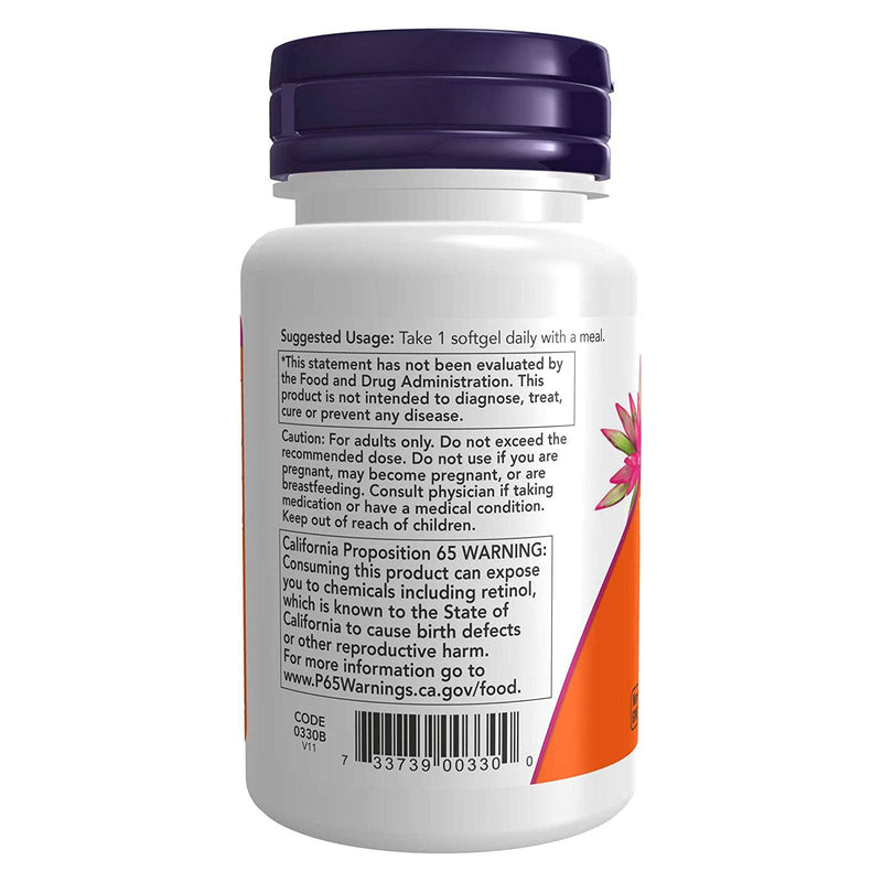 NOW Foods Vitamin A 10,000 IU 100 Softgels