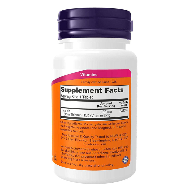 NOW Foods Vitamin B-1 100 mg 100 Tablets