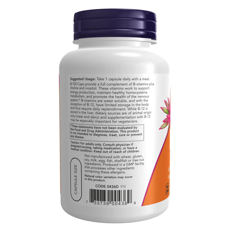 NOW Foods Vitamin B-100 100 Veg Capsules