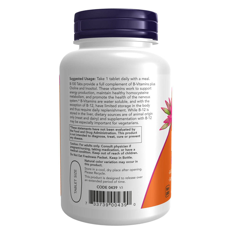 NOW Foods Vitamin B-100 Sustained Release 100 Tablets