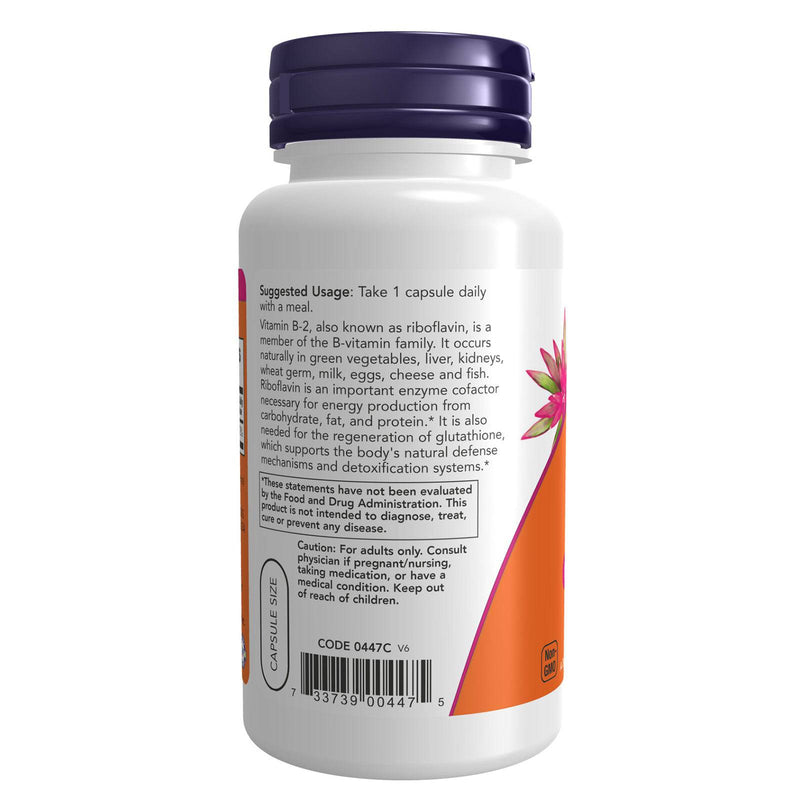 NOW Foods Vitamin B-2 100 mg 100 Veg Capsules