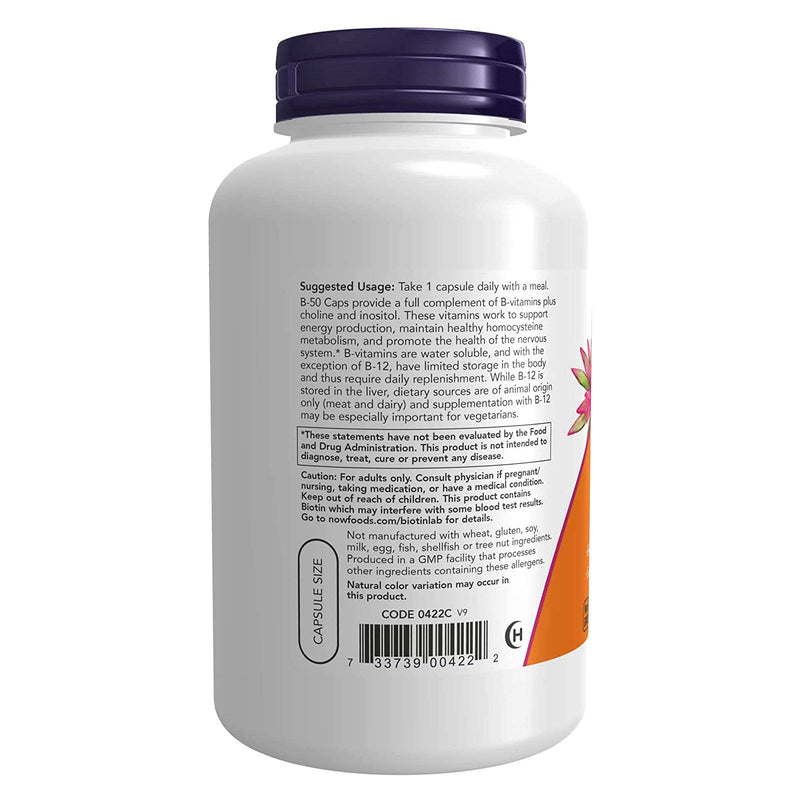 NOW Foods Vitamin B-50 mg 250 Veg Capsules