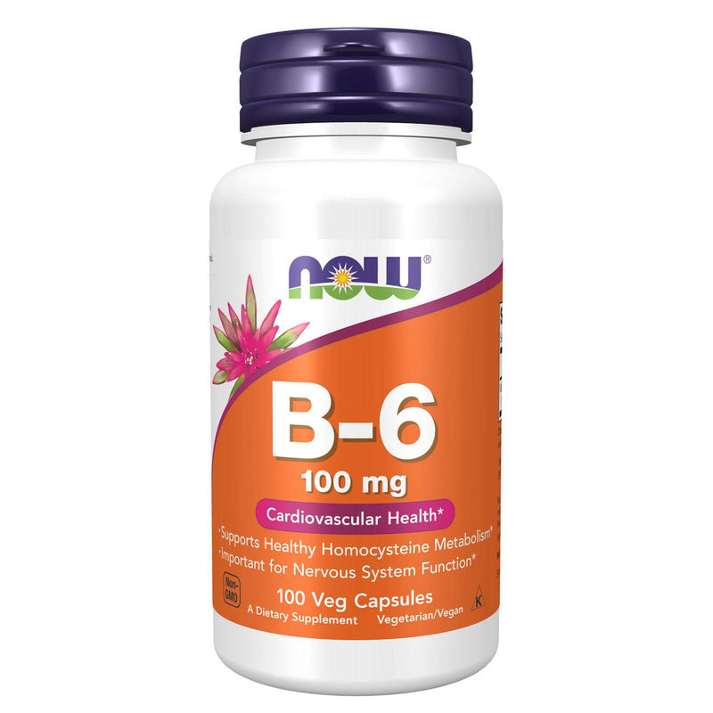 NOW Foods Vitamin B-6 100 mg 100 Veg Capsules