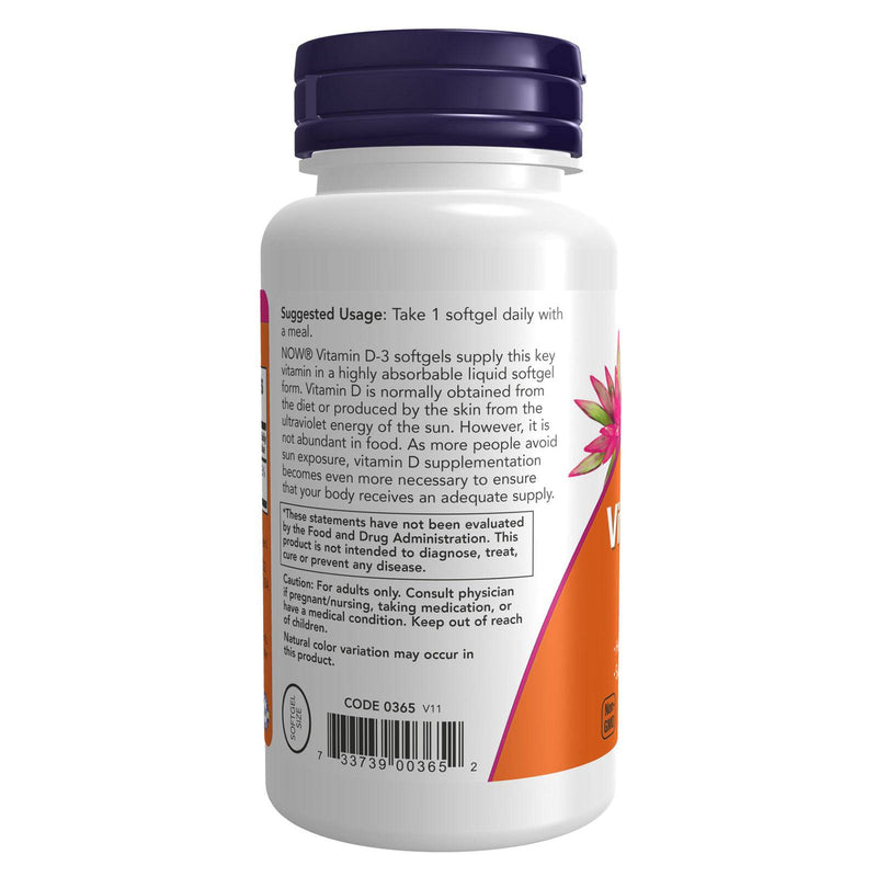 NOW Foods Vitamin D-3 1000 IU 180 Softgels